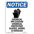 Signmission OSHA Notice Sign, Chemical PPE Station With Symbol, 10in X 7in Aluminum, 7" W, 10" H, Portrait OS-NS-A-710-V-10564